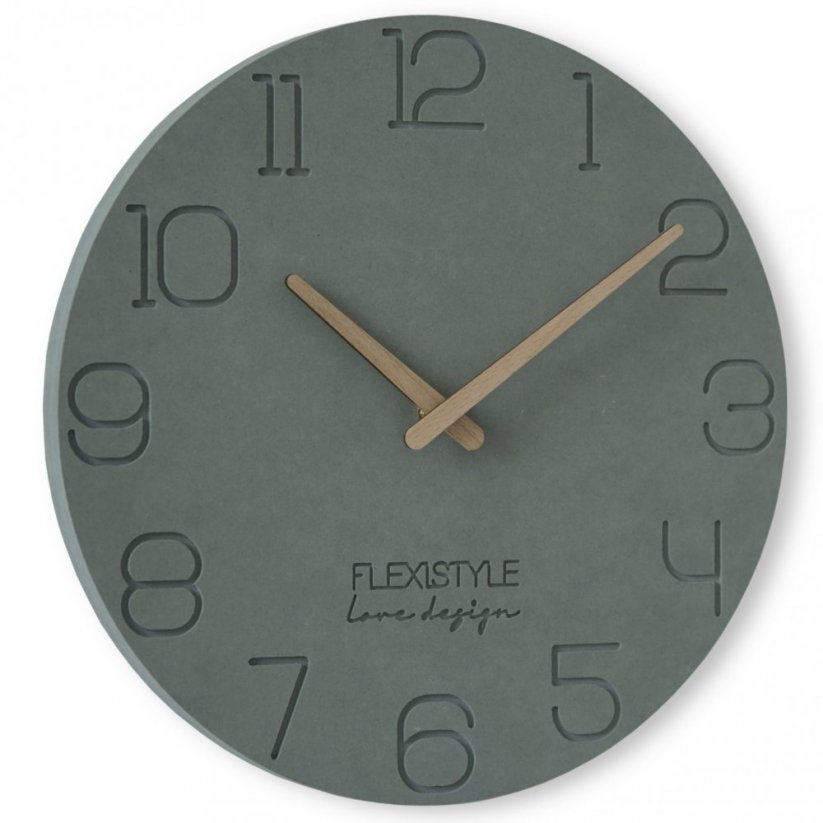 Elegante orologio da parete rotondo grigio, 30 cm
