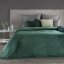 Cuvertură de pat din catifea matlasată verde smarald