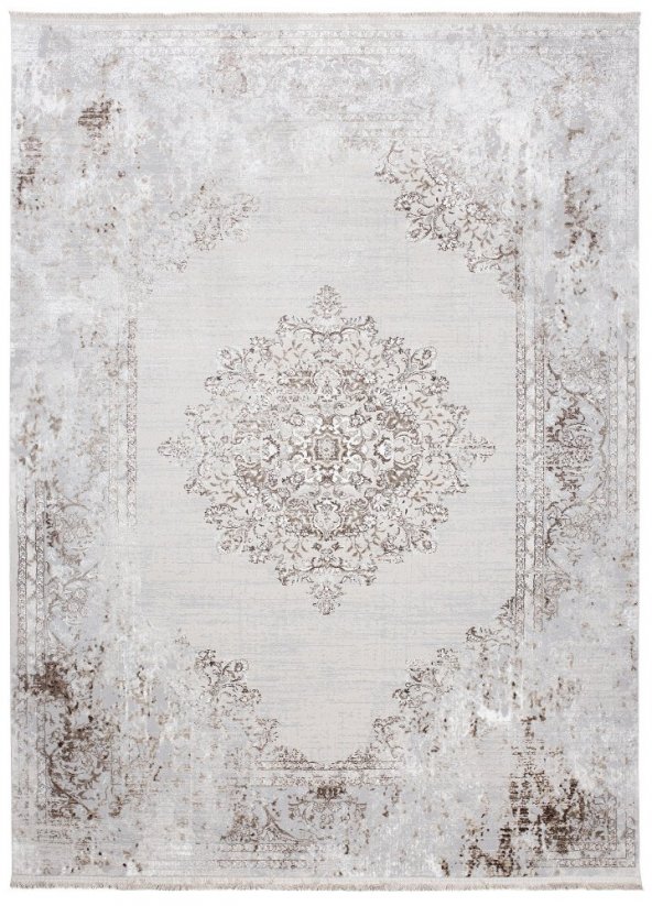 Svijetlo krem sivi tepih vintage dizajna s uzorcima - Veličina: Širina: 160 cm | Duljina: 230 cm