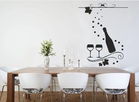 Стикер за стена в кухнята за любителите на виното - Pазмер: 80 x 160 cm