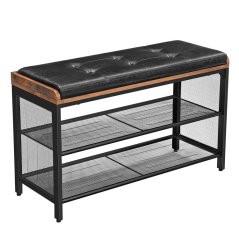 Dulap de pantofi cu scaun din lemn LOFT