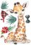 Autocolant de perete decorativ - girafă drăguță 100 x 70 cm