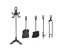 Set șemineu cu suport - 4 piese accesorii pentru șemineu și grătar