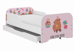 Dětská postel MIKI 160 x 80 cm s matrací a roštem - KAPIBARA COOKIES