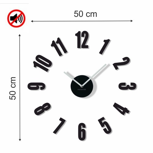 Черен часовник със стикери за спалнята