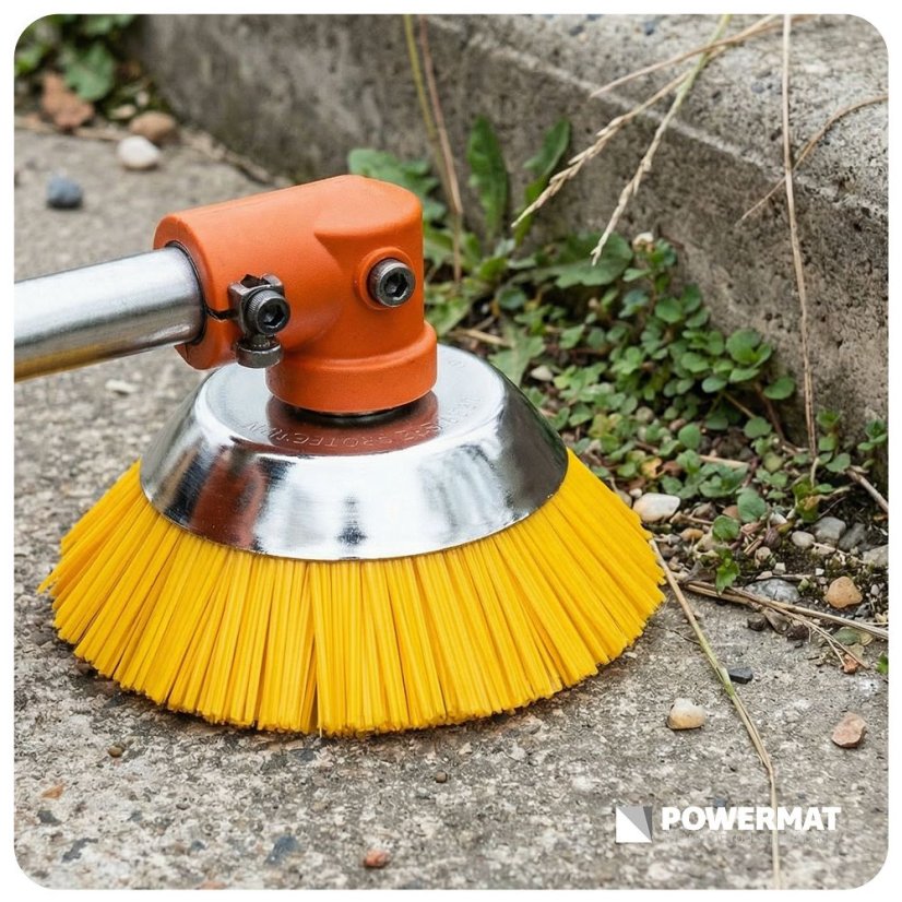 Nylonová kotúčová kefa na krovinorez 200 mm – na čistenie zámkovej dlažby a betónu