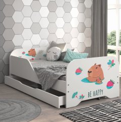 Teljes gyermekágy 140 x 70 cm matraccal és ráccsal - KAPIBARA FAMILY