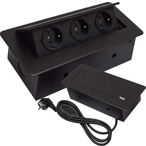 Kihajtható, süllyesztett munkalap aljzat 3 x 230 V