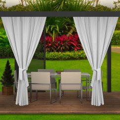 Tende bianche esterne per il padiglione del giardino