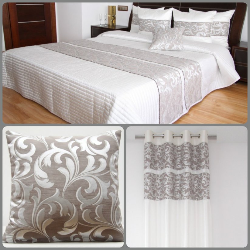 Dekoračné biele sety do spálne s abstraktnými vzormi