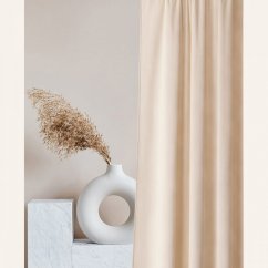 Кремава велурена завеса CHARMY за панделка 140 x 250 cm