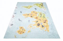 Tappeto per bambini con mappa del mondo e animali