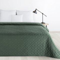 Elegantný prehoz na posteľ – zelený, geometrický vzor