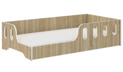 Montessori gyerekágy leesésgátlóval sonoma tölgyfa 140 x 70 cm