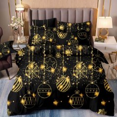 Lenjerie de pat delux, negru și auriu, cu ornamente