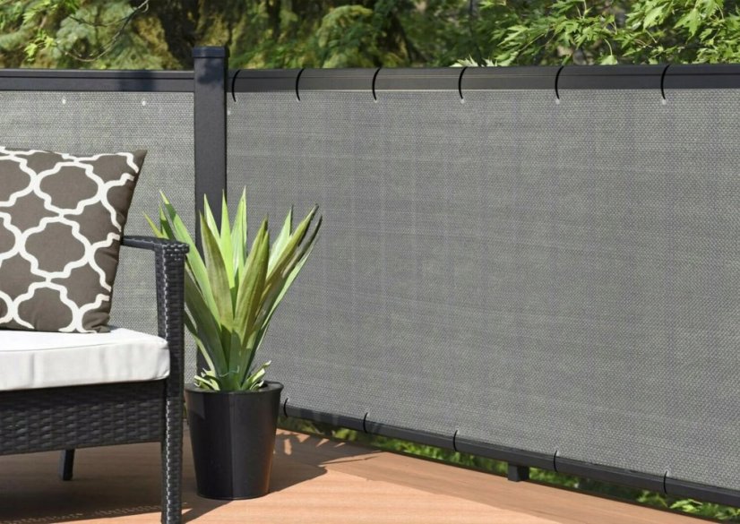 Sivá clona na balkón 1 x 5 m