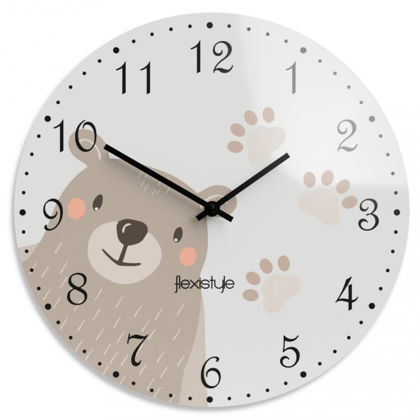 Roztomilé detské nástenné hodiny s medvedíkom
