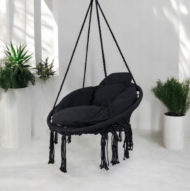 Závěsné křeslo s polštářkem - čapí hnízdo 80 cm