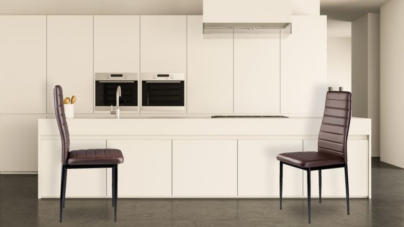 Set di 4 eleganti sedie in marrone dal design senza tempo