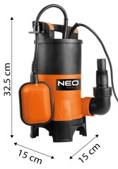 Pompa sommergibile per acque sporche 400 W, 8000 L/H