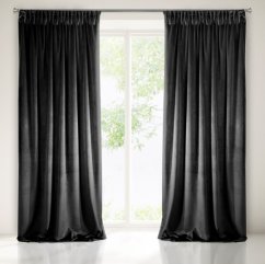 Moderne monochrome Vorhänge in Schwarz 140 x 270 cm