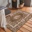 Brauner Teppich für das Wohnzimmer mit Blumenmotiv