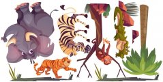 Adesivo murale per bambini animali Madagascar