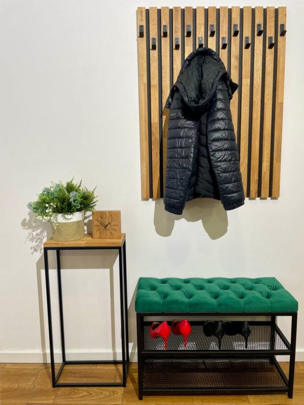Loft cipőpad kárpitozott üléssel 80 cm - több színben