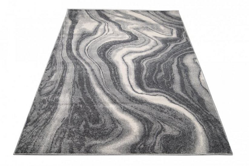 Tamno sivi dizajnerski tepih s apstraktnim uzorkom - Veličina: Širina: 60 cm | Duljina: 100 cm