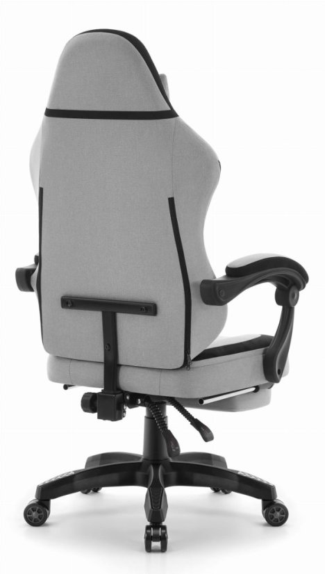 Sedia ergonomica da gioco e da ufficio HC-1016 con poggiapiedi - grigio