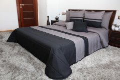 Prešívané sivo čierne prikrývky na posteľ