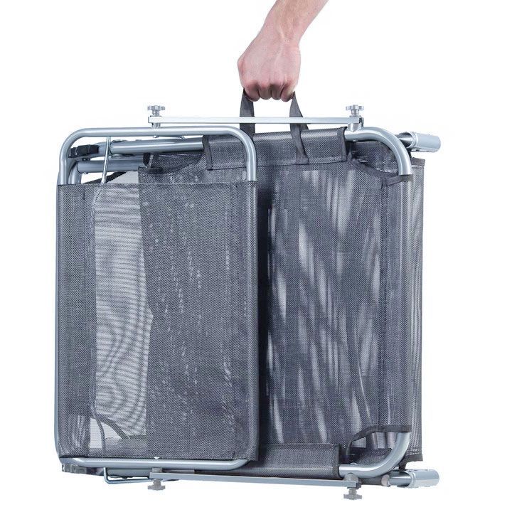 Záhradné ležadlo so strieškou sivé