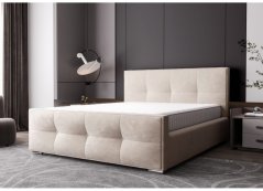 Luxus kárpitozott ágy glamour stílusban bézs 180 x 200 cm