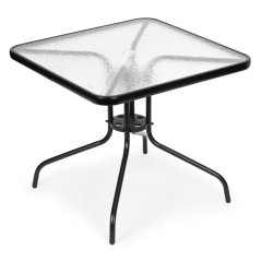 Masă de grădină 80 cm sticlă