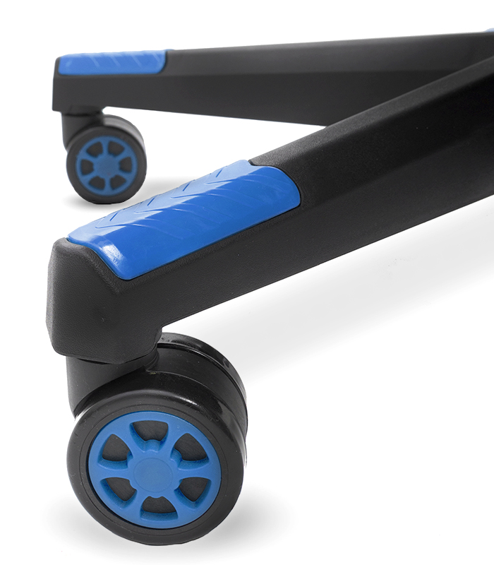 Masážne herné kreslo s opierkou nôh - modré