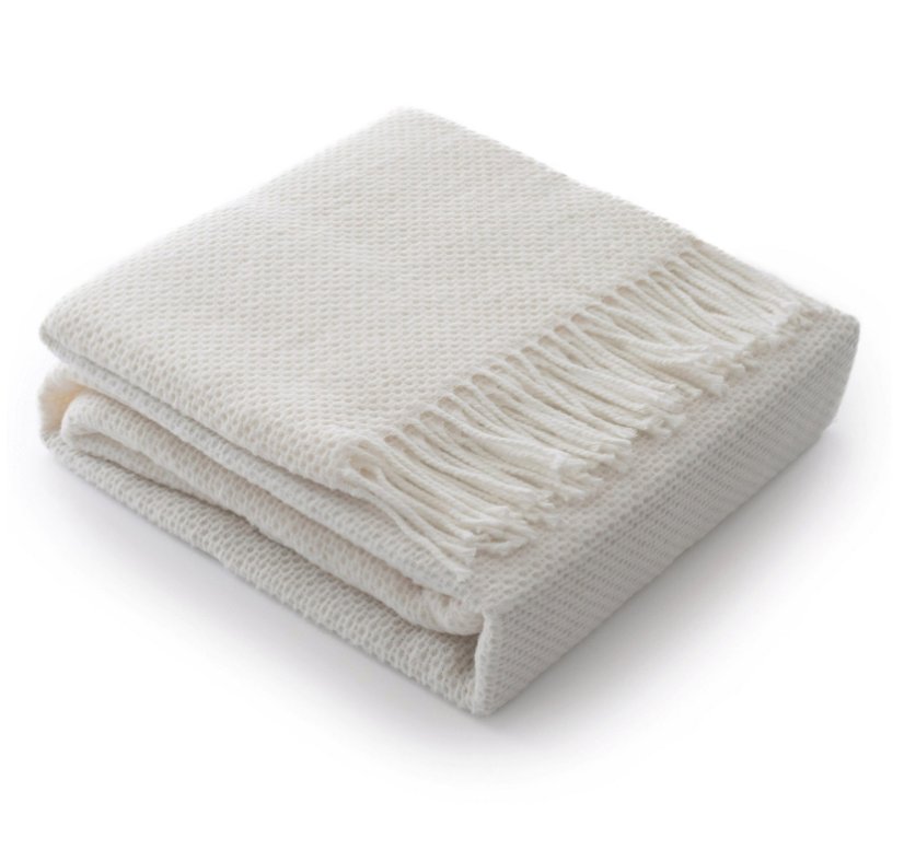 Turecká bavlnená deka s ozdobnými strapcami - krémová