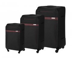 Set di valigie morbide Solier STL1316 nero-marrone