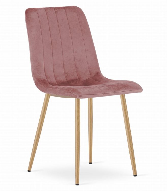 Set de 4 scaune din catifea roz LAVA
