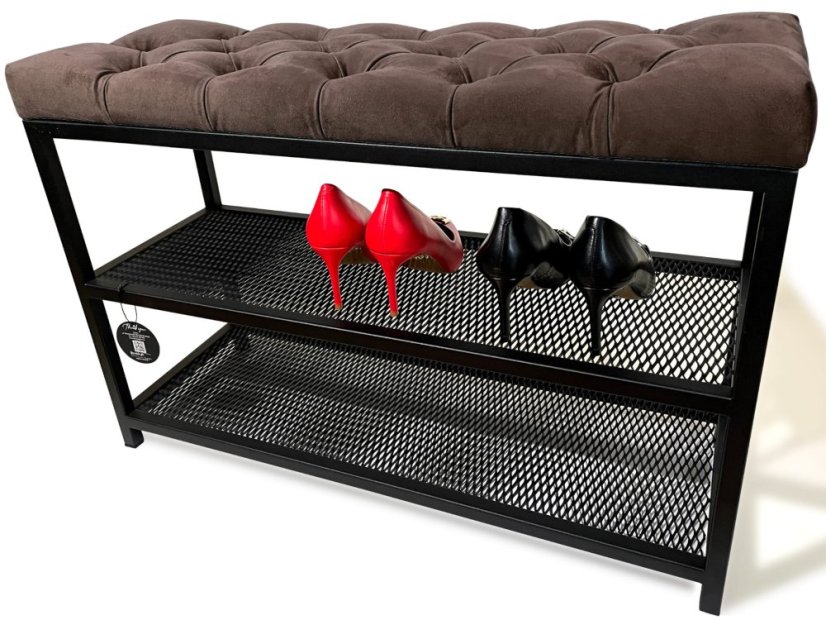 Klupa za cipele s tapeciranim sjedalom 80 cm - više boja