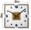 Orologio bianco con decoro in rovere 30 x 30 cm