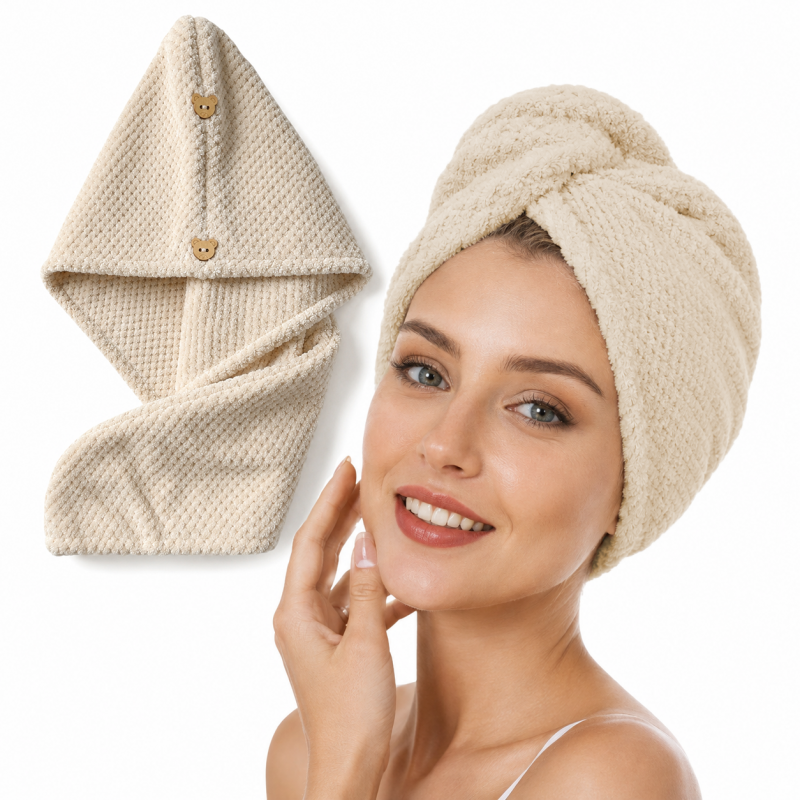 Turban, ručník z mikrovlákna, 65 x 25 cm