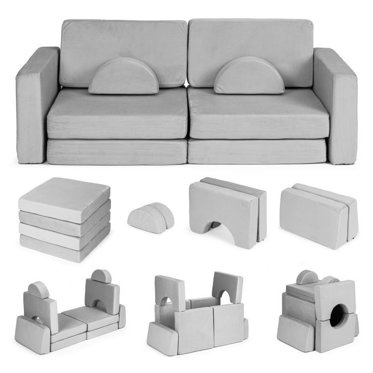 Großes modulares Kindersofa - grau