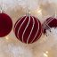 Súprava 9 zamatových vianočných gúľ v trendovej bordovej farbe