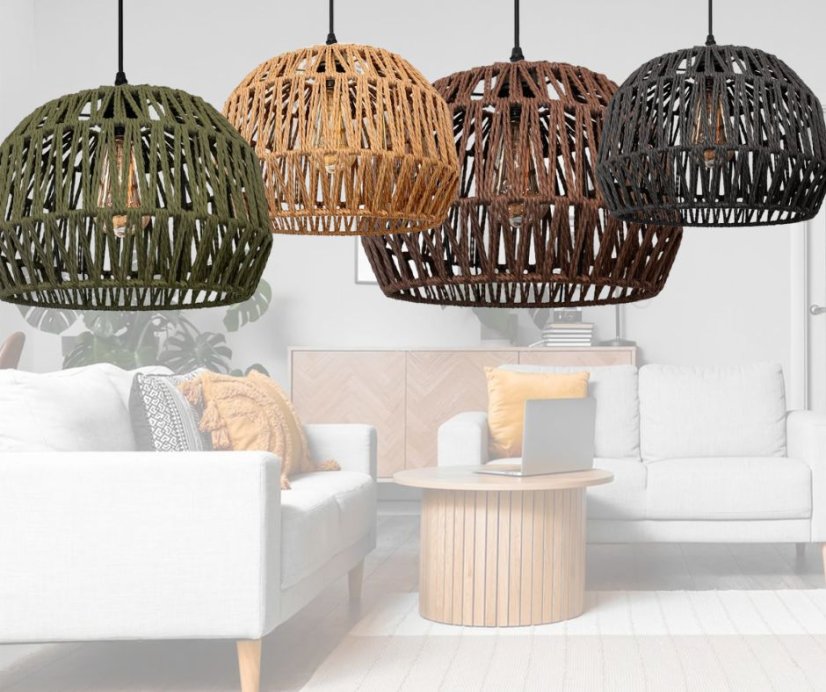 Závesné svietidlo z jutového lana