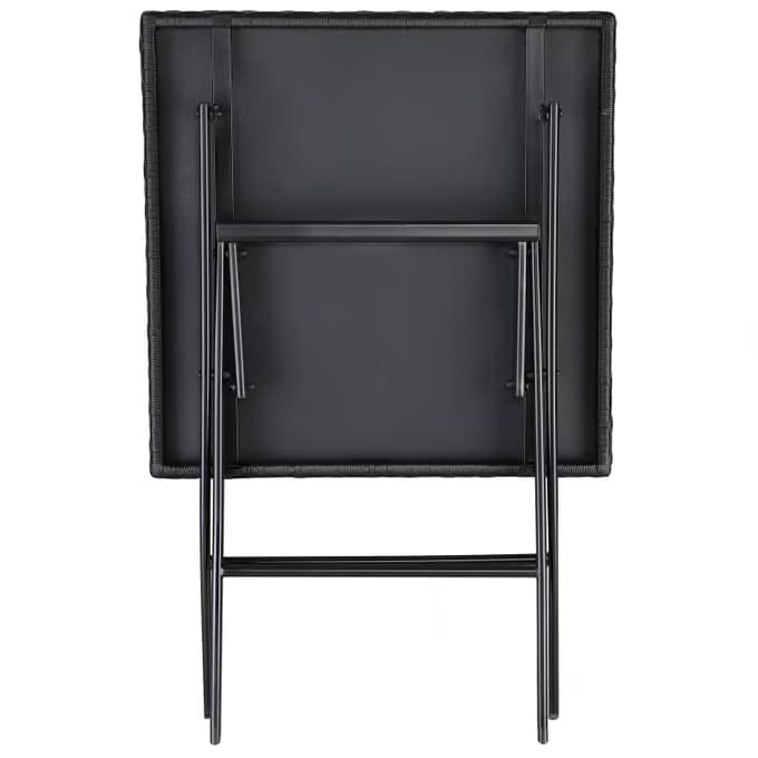 Masă grădină pliabilă din poliratan Rom cu cadru din oțel 75 × 65 × 65 cm