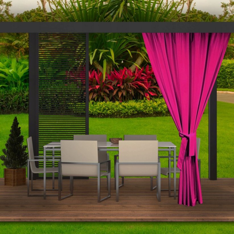 Draperie de grădină roz, finisată de lux, pentru foișor 155x220 cm