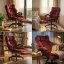 Scaun de birou ergonomic HC-1031 cu suport pentru picioare – culoare burgund