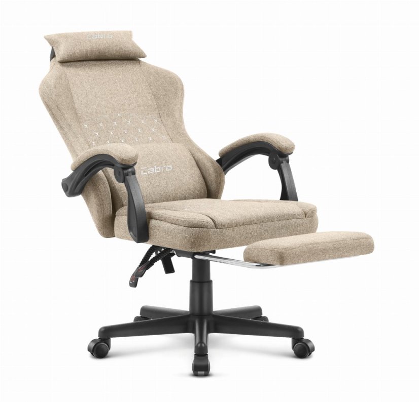 CABRO C503 dizajnerska gamerska stolica s osloncem za noge, do 150 kg, bež