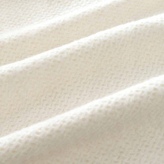 Turecká bavlnená deka s ozdobnými strapcami - krémová