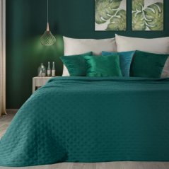 Türkiz egyszínű matt ágytakaró